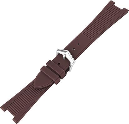 Rubber 25mm* 13mm Watch Bands Compatible Fit for Patek Philippe Nautilus PP 5711 1A010 5712 5712G 5726 5980 Replacement Silicone Watch Strap Wirstband Bracelet with Tang Buckle For Men and Women,Brown