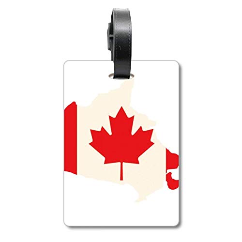 Étiquette valise feuille d'érable rouge pour vos vacances au Canada et trajets