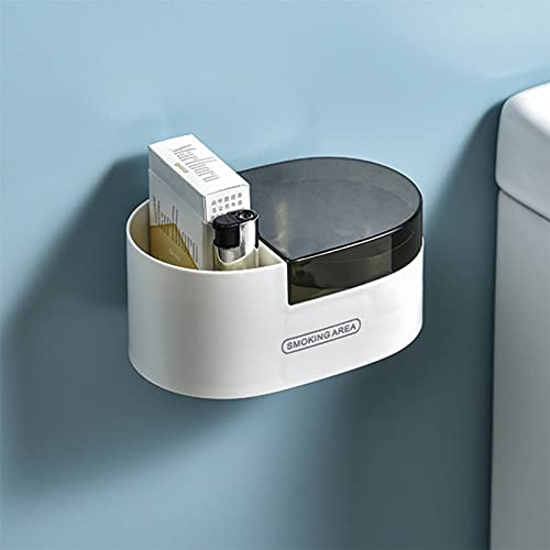 Preisvergleich Produktbild MNSYD Kreativer Wandaschenbecher mit Abdeckrahmen Starker, Nicht perforierter Edelstahl-Aschenbecher für den Toiletten-Raucherbereich,Durchscheinend