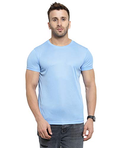 Image of AWG ALL WEATHER GEAR Dryfit T-Shirts for Men - Round Neck, Half Sleeves, Cotton, Regular fit Stylish Branded Solid Plain Tshirt for Men- Ultra Soft, Comfortable, Lightweight T-Shirt