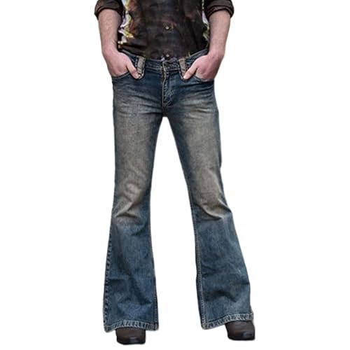Jean évasé homme vintage pour allonger la silhouette style années 70