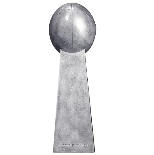 Image of Decade Awards Fantasy Football Champion Trophy, Silver or Gold - FFL Tower Award - Custom Engraved Plate on Request (11.5 or 16 Inch Tall)