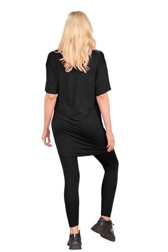 janisramone® Co-Ord Sets for Women, Oversized Baggy Longline T Shirt Top with Leggings, Ideal Summer Tracksuit, Two Piece Gym & Lounge Wear Sets for Women UK - Image 3