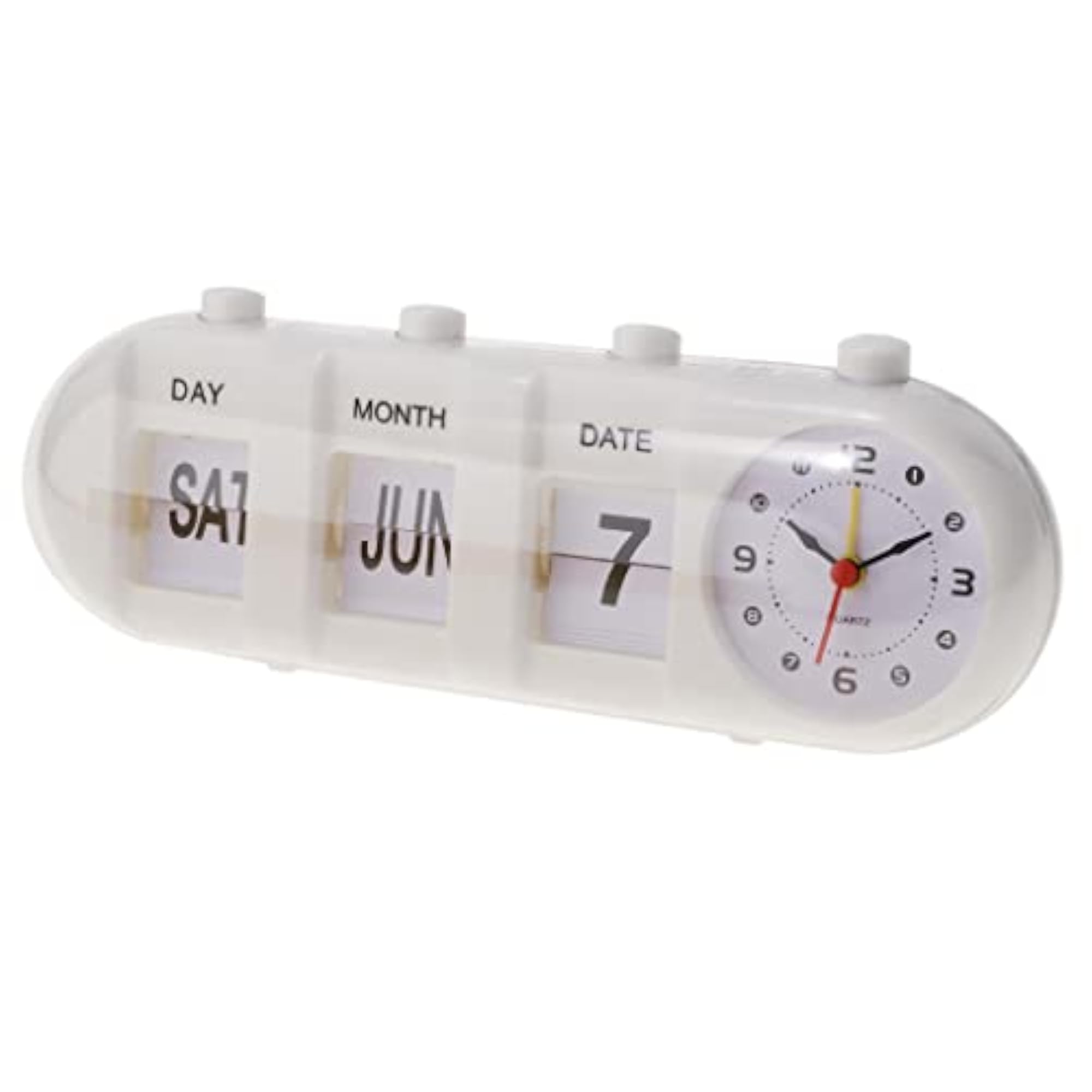 Creative Digital Manual Flip Down Clock Desk Stand Page Quartz Clock White