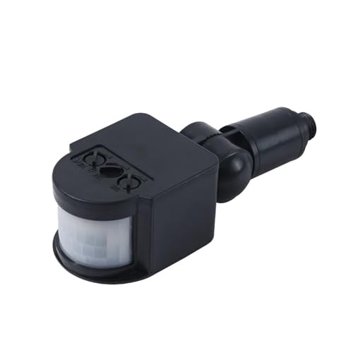 LED Light Sensor Switch Adjustable 12V 24V 110V 220VPIR Motion Detector Wall Mount Outdoor Sensor(Black,DC 24V)