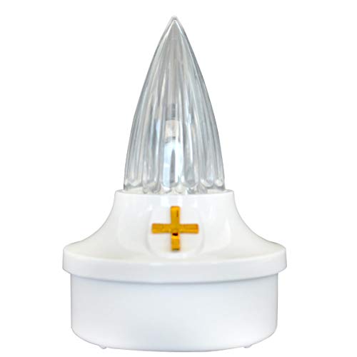 Preisvergleich Produktbild Herran Flameless LED Kerzenlampe Opferkerzen überqueren Die Kirche, Interieur Für Opferritual Friedhofsritual,Wetterfest