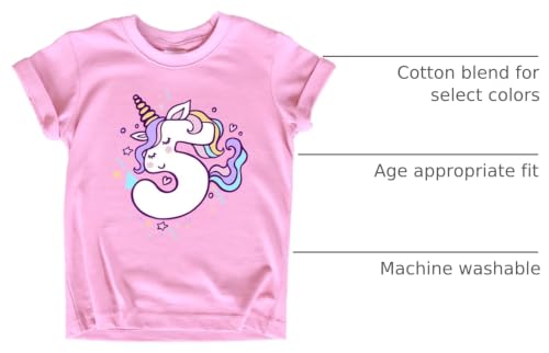 Image of Unicorn 5th Birthday Shirt Outfit for Girls 5 Year Old Fifth Birthday Five Tshirt