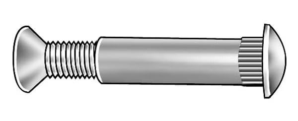 Arch Barrel, 12-24, 1 9/16 in BRL Lg, 5/16 in BRL Dia, 18-8 Stainless Steel Plain