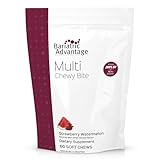 Bariatric Advantage Multi Chewy Bite - Soft Chew Multivitamin for Bariatric Surgery Patients - Chewable Multivitamin with Folic Acid, Vitamin D3 & More - Strawberry Watermelon Flavor - 60 Count