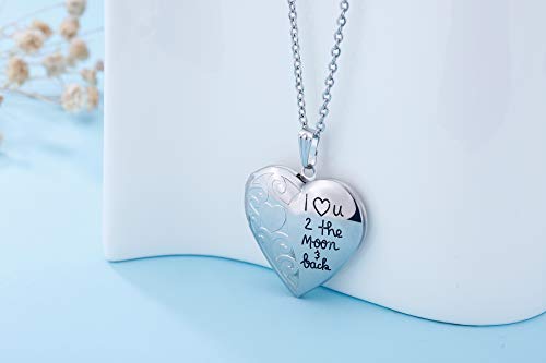 Locket Necklace That Holds Pictures "I Love You to the Moon and Back" Photo Memory Lockets Necklaces2