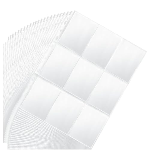 30 Páginas Fundas para Cartas Doble Cara con 540 Bolsillos, Funda Carta Transparentes, Protectores Sobres 11 Agujeros Accesorios Coleccionables, para Pokémon, Baloncesto, Fútbol Tarjetas