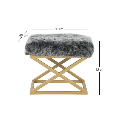 Pouf rectangulaire gris pour ajouter un siège au salon