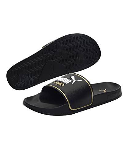 PUMA PUMA Unisex Slide Sandal, Black White, 12 US Men