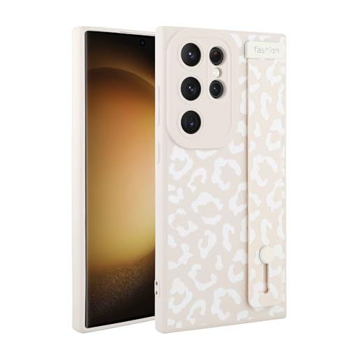 Image of Compatible with Samsung Galaxy S23 Ultra Case with Strap Wrist White