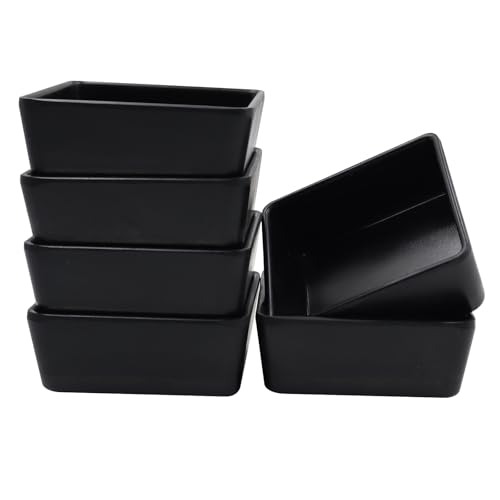 POPAPIE 6 Pezzi Ciotole per Salsa di Soia,Sushi Soy Dipping Ciotola,Ciotola Di Immersione Quadrata,Ciotole per Sushi per Salsa Spezie Frutta Snack Dessert e Condimenti (9.2x9.2x3.9cm)