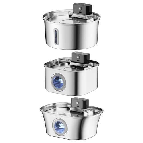 Fuente de agua para gatos recargable de acero inoxidable miniatura 4