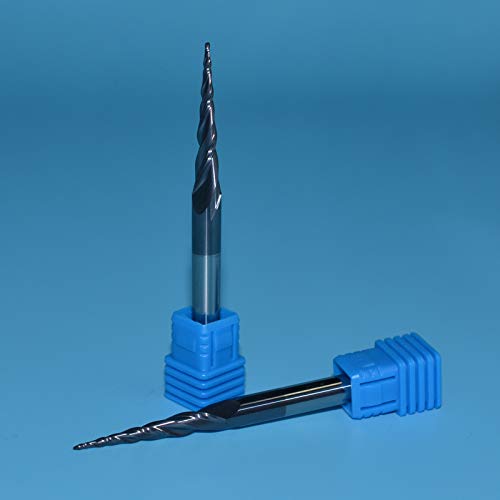 5Pcs Tungsten Carbide Taper End Mill Tool, HRC55 Ball Woodworking Bit Router for 3D Relief (G1)