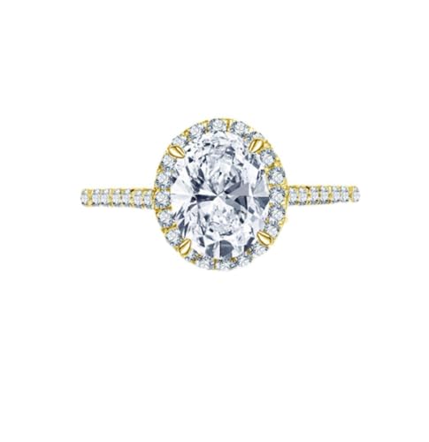 Bague de mariage en or jaune massif et pierre ovale, le cadeau d'union idéal