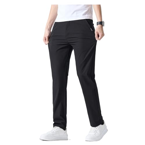 Pants for Men Summer Thin Elastic Waist Business Korean Slim Casual Formal Trousers Male