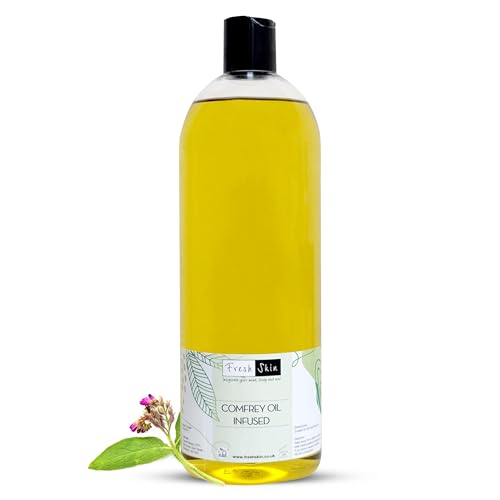 Freshskin Beauty LTD | Comfrey Oil 250ml - Natural Rubbing Oil for Healthy Skin and Muscle Wellness - Vegan Non-GMO Cruelty Free - Infused Helianthus Annuus Seed Oil Symphytum Officinale