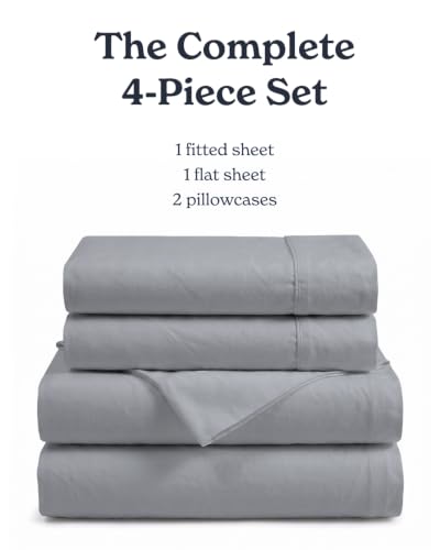 Image of Beckham Hotel Collection 100% Cotton Cal King Sheet Set, 4 PC, Light Gray