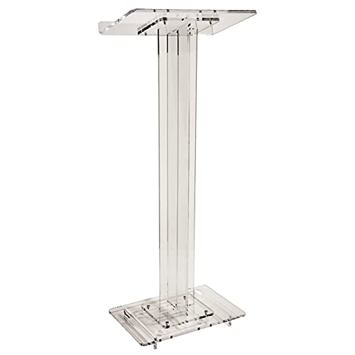 Kingdom Lightweight And Small Single Column Design Economy Clear Acrylic Lectern - Easy To Move And Can Fit In A Small Room For A Meeting Or Presentation With A Small Group #TOP10