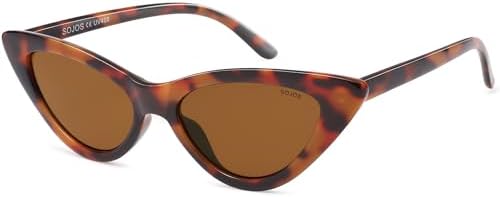 SOJOS Retro Vintage Narrow Cat Eye Sunglasses for Women Clout Gog...