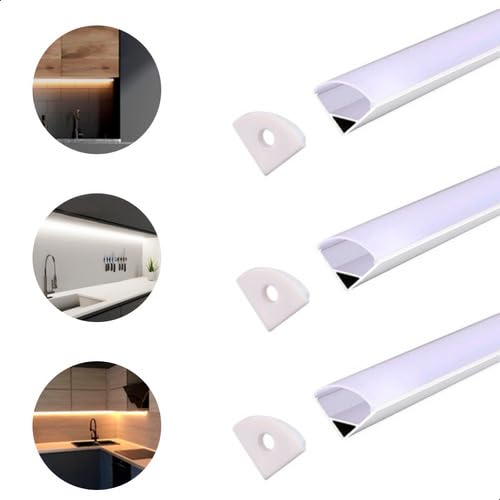 Perfil De Led Sobrepor Canto 3m Completo Para Fita De Led (Branco)