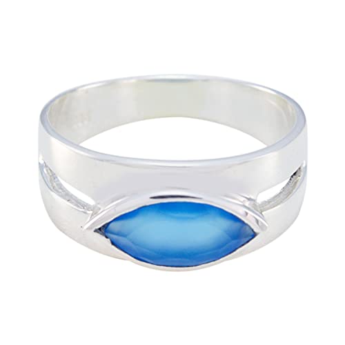 Bague en argent sterling 925 marquise avec pierres précieuses mixtes