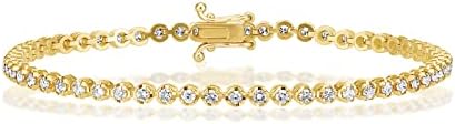 Raffaello Ditty 0.7 Ct Diamond Tennis Bracelet in 14K Yellow Gold - Natural Round Brilliant Cut Diamond (4.8g, 68 stones, HI Color, I Clarity)