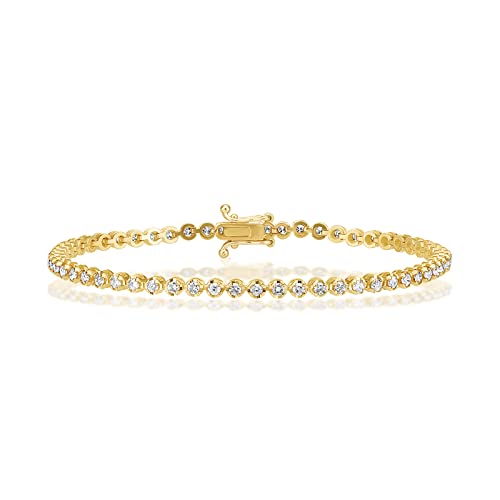 Raffaello Ditty 0.7 Ct Diamond Tennis Bracelet In 14K Yellow Gold - Natural Round Brilliant Cut Diamond (4.8G, 68 Stones, Hi Color, I Clarity) #TOP3