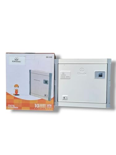 Image of Double Door MCB Box 10 Way Distribution Box SPN, Metal body, Powder Coated.