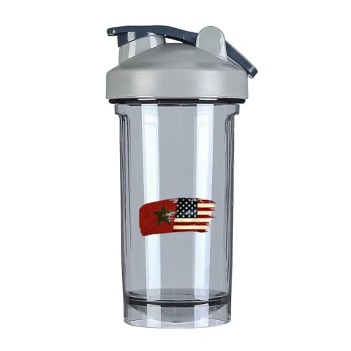Moroccans America Flag 18 Ounce Shaker Cup,Fashion Theme Pattern Shaker Bottle Leak-proof Workout Shake Bottles 500ML/18 oz Perfect for Pre Workout