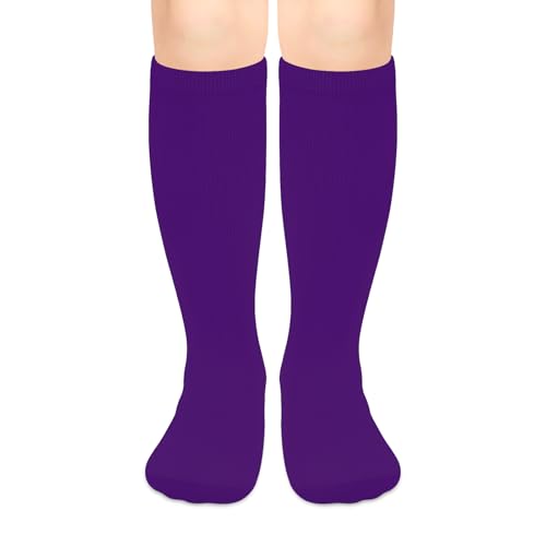 Sarfel Girls Purple Softball Socks for Girls Youth Softball Socks Purple Baseball Socks Kids 4-6 Toddler Soccer Socks Kids 4-6