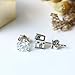 DovEggs 10K White Gold Post 2CTW 6.5MM Lab Grown Moissanite Stud Earrings Platinum Plated Silver Push Back for Women