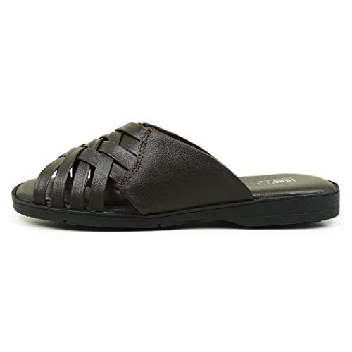 Chinelo masculino em Couro Fiero Ref.:352 Café Relax Café - 43