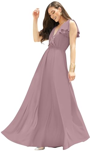 Image of KOH KOH Womens Long Sleeveless Bridesmaid Wedding Guest Prom Maxi Dress