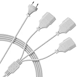 2M Schutzkontakt Verlängerungskabel 1-2 Euro Stecker Verlängerungskabel Typ C 0,75 mm² Max. 2,5A/250V Eurostecker Verlängerung für TV PC Monitor Haushaltsgeräte Weiß