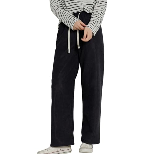 裏起毛ワイドパンツ レディース コーデュロイ ウエストゴム 中厚手 暖かい 秋冬 pants556