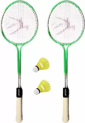 Badminton Set of 1 Piece 2 Racquet with 2 Piece Plastic Shuttlecock Badminton Kit (Multicolour)-image-12
