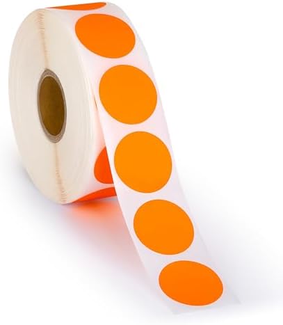 Amazon.com : 2000pcs Neon Orange Dot Sticker Label Roll, 1