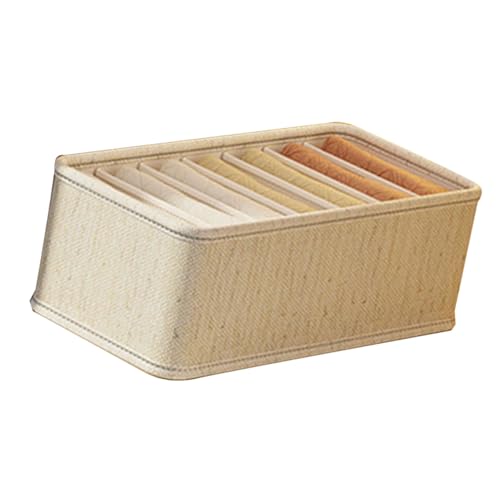 XINYIN Organizador de ropa interior de algodón y lino, caja de almacenamiento para calcetines, bufandas e íntimos, ideal para viajes