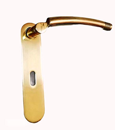 Maniglia per porte interne con placca corta FUSITAL H33 in finitura ORO ZECCHINO