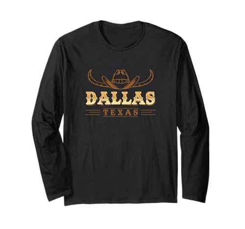Dallas Texas USA Western Rodeo Ranch Cowboyhut Rinder Langarmshirt