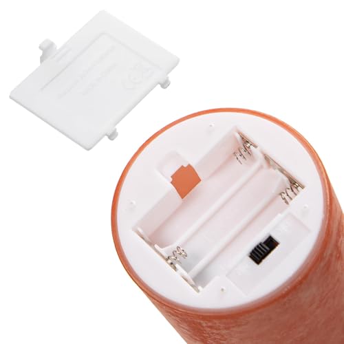 Image of Flameless Candles with Remote Orange Candles Battery Operated Set of 3 | Glass Real Wax Battery Operated LED Pillar Candles with Timer Remote for Bedroom Home Holiday Decor Halloween Decorations