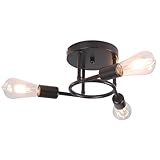 Finktonglan Semi Flush Mount Deckenleuchte Metall Schwarz Sputnik Kronleuchter 3 Licht E27 Glühbirne Basis in der Nähe von Deckenleuchte für Küche Esszimmer Wohnzimmer Flur Schlafzimmer