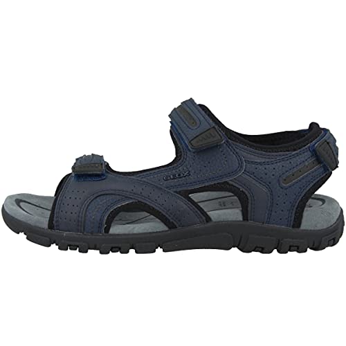 Geox Herren Uomo Strada SANDALS, Navy Dk Grey, 43 EU