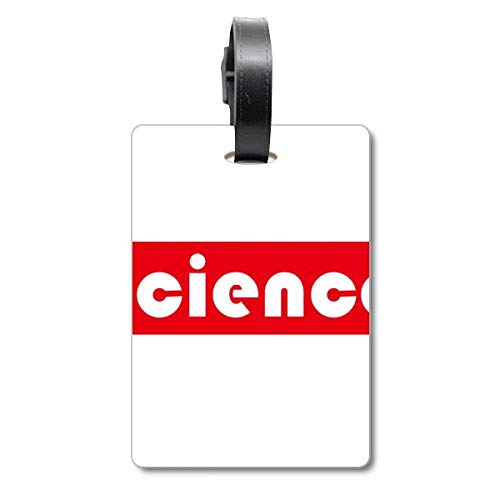 Étiquette d'identification pour valise rouge Course and Major Science idéale pour l'aéroport