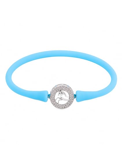 Image of Sterling Silver 925 Bracelet for Women, Rhodium Polished, Silicon Band, Everyday Wear