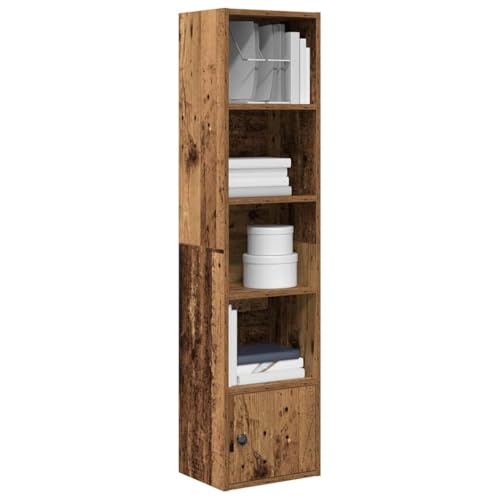 KTHLBRH Estantería de madera resistente con puerta y varios estantes para libros, revistas y coleccionables. Montaje flexible en puerta y acabado fácil de limpiar
